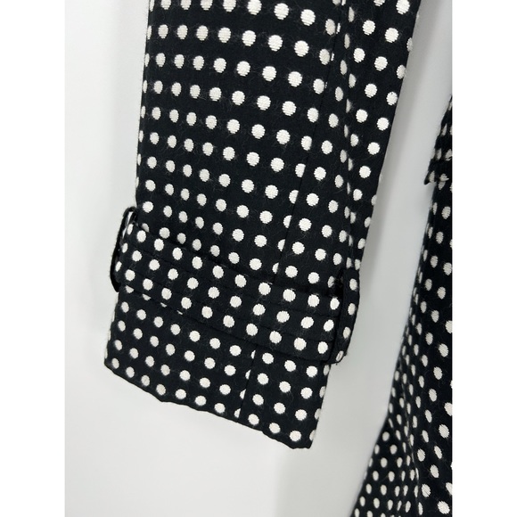 Anne Klein Black White Polka Dot Belted Trench Coat - Picture 4 of 8